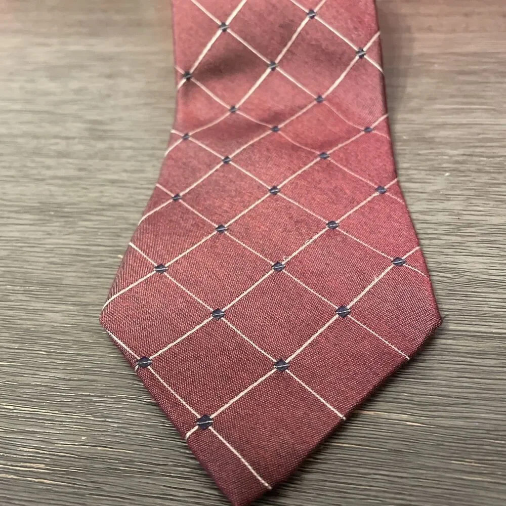 Tommy Hilfiger Men's Classic Diamond Stripe Tie Maroon/Navy/Gold
